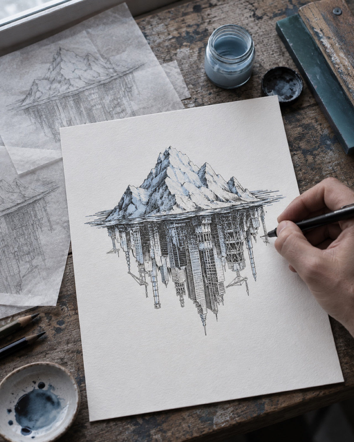 Esboço da arte Cidade Iceberg