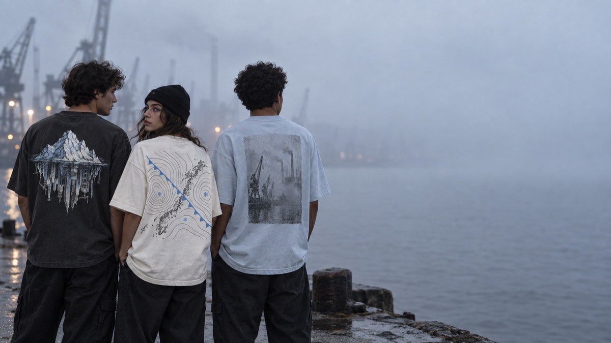 Camiseta Cidade Iceberg vestida na cidade